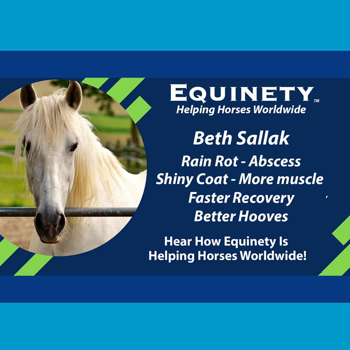 103 – Beth Sallak – 28 yrs old – Rain Rot – Abscess – Shiny Coat – More Muscle – Faster Healing – Better Hooves